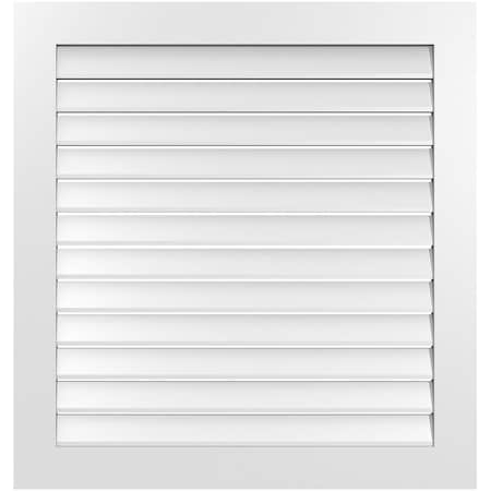 Ekena Millwork Vertical Surface Mount PVC Gable Vent: Functional, w/ 3-1/2"W x 1"P Standard Frame, 38"W x 40"H GVPVE38X4001SF